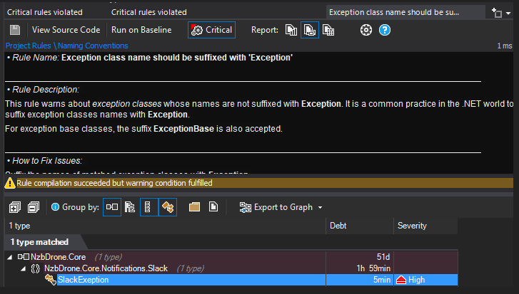 NDepend Invalid Exception 2